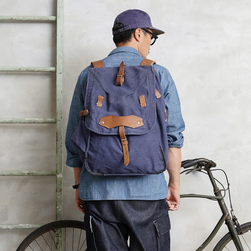 実物 USED ルーマニア軍 VINTAGE マウンテン バックパック ブルー レザーストラップなし