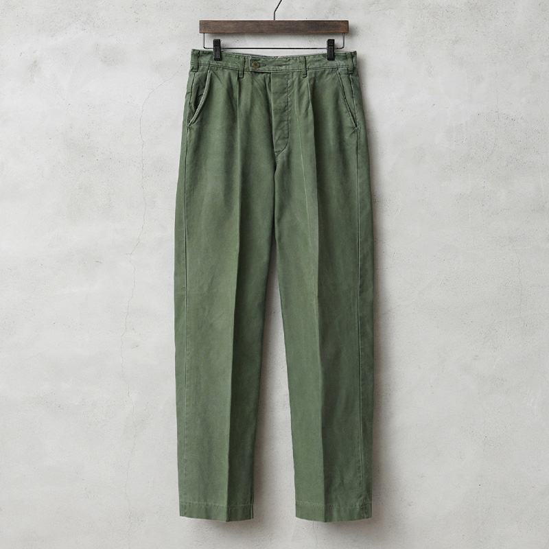 実物 USED スウェーデン軍 ユーティリティ ワークパンツ バックボタン