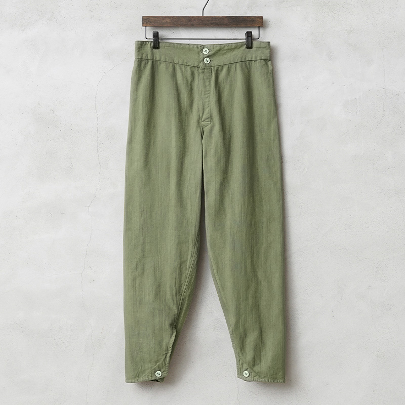 実物 新品 デッドストック ロシア軍 70s スリーピングパンツ ウエストボタン OD染め