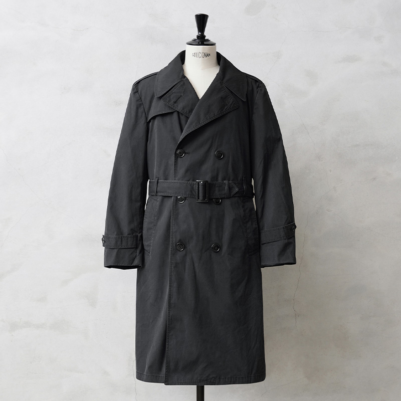 実物 USED 米軍 U.S. NAVY ブラックトレンチコート ライナー付き【42～52サイズ】