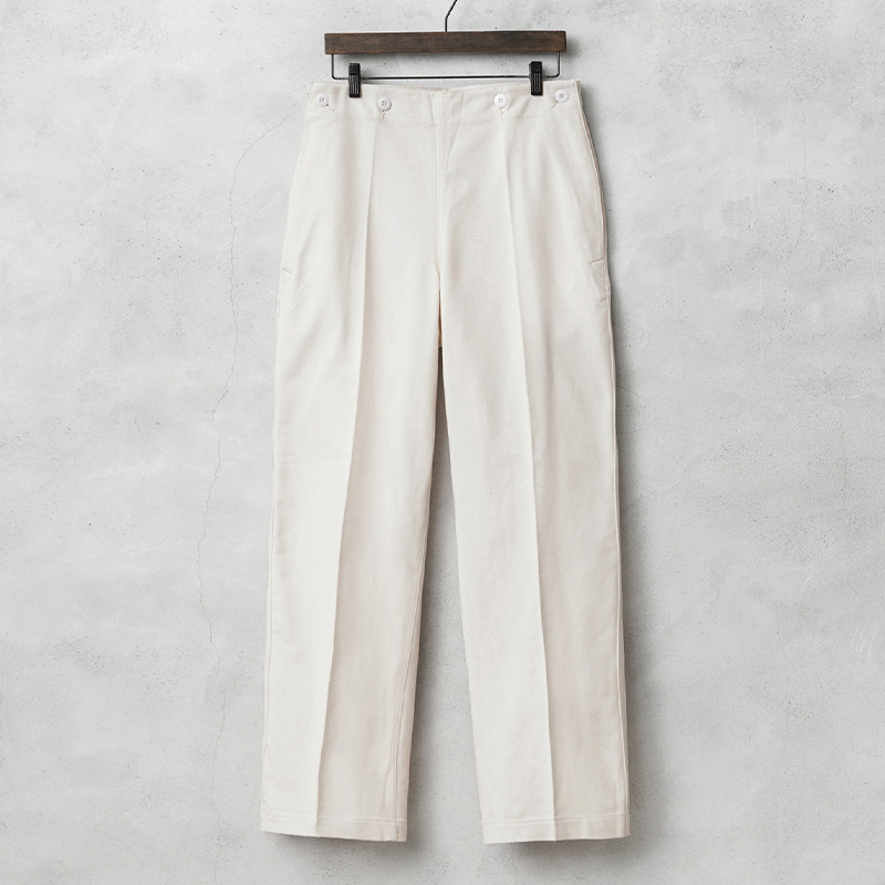 実物 新品 デッドストック ドイツ軍 モールスキン セーラーパンツ オフホワイト