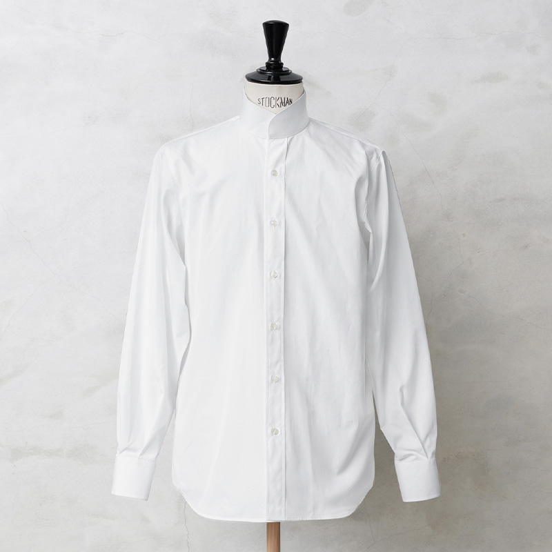 実物 新品 デッドストック イタリア海軍 スタンドカラー オフィサーシャツ