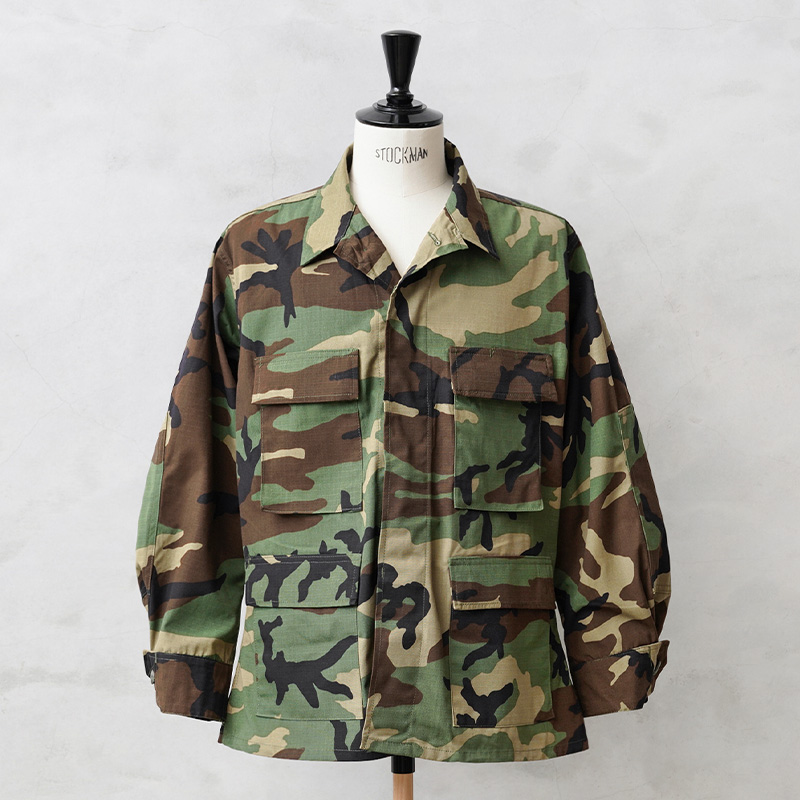 実物 新品 デッドストック 米軍 BDU WOODLAND CAMO ジャケット 後期型 リップストップ