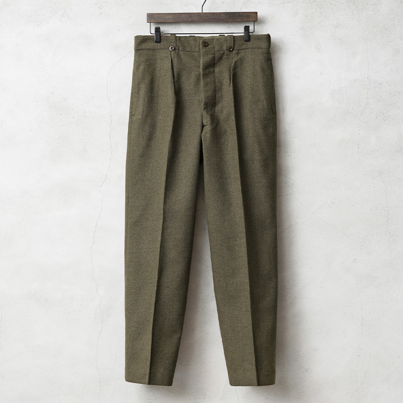 実物 新品 デッドストック フランス軍 1950～60年代 M-52 ヴィンテージ ワンタック ウール トラウザーズ