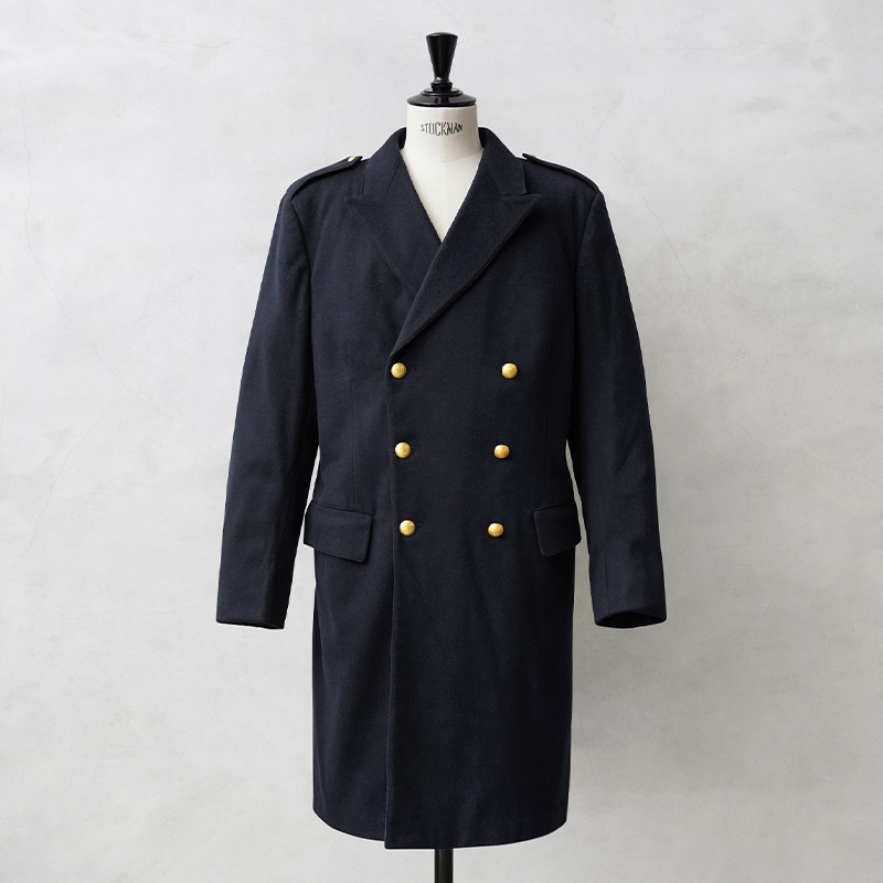 実物 新品 デッドストック スウェーデン軍 DOUBLE BREASTED ウール ロングコート