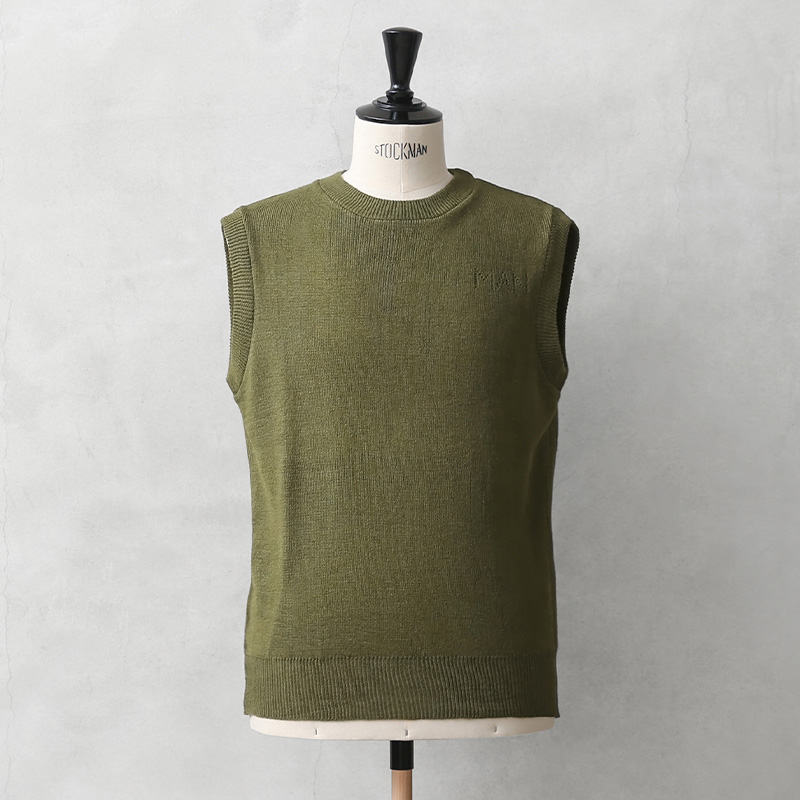 実物 USED ルーマニア軍 クルーネック ウール ニット ベスト