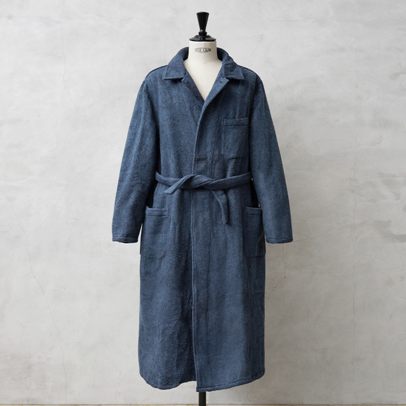 実物 新品 デッドストック ルーマニア軍 メルトンローブ ウールコート ブルー