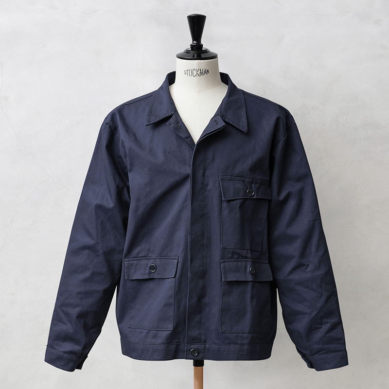 実物 新品 デッドストック イタリア軍 フラップ 3ポケット ワークジャケット NAVY