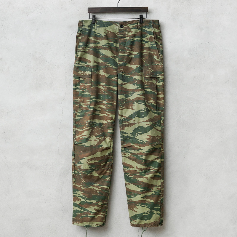 実物 USED ギリシャ軍 T/Cツイル フィールド カーゴパンツ リザードカモ