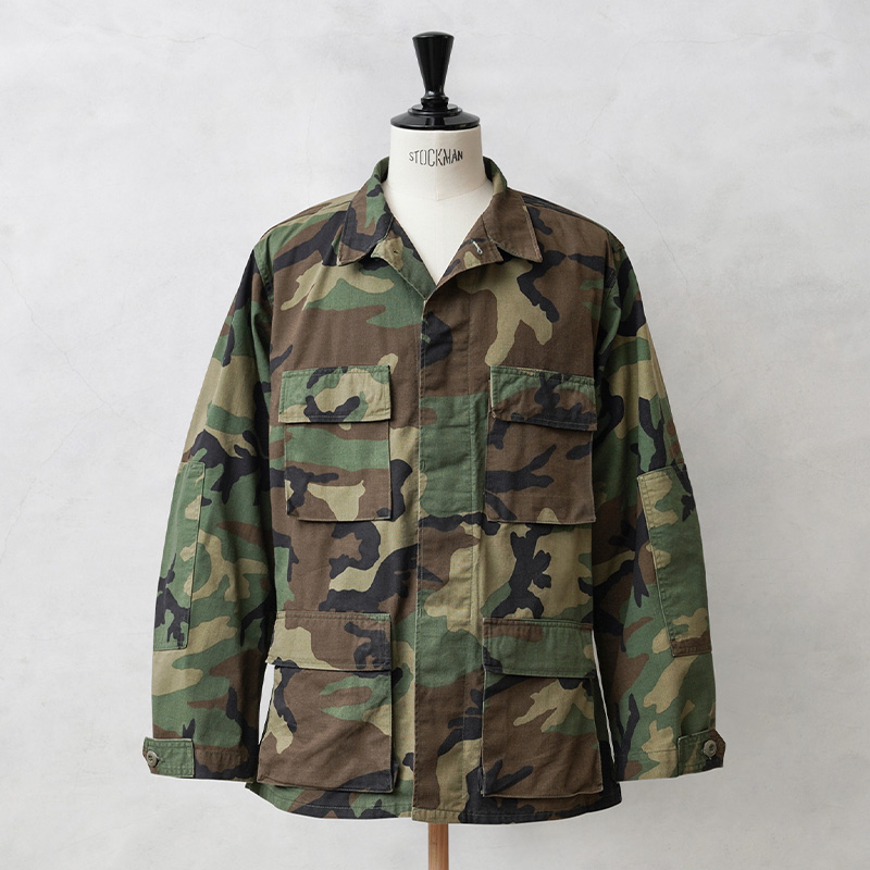 実物 新品 デッドストック 米軍 BDU WOODLAND CAMO ジャケット 中期型 ノンリップ