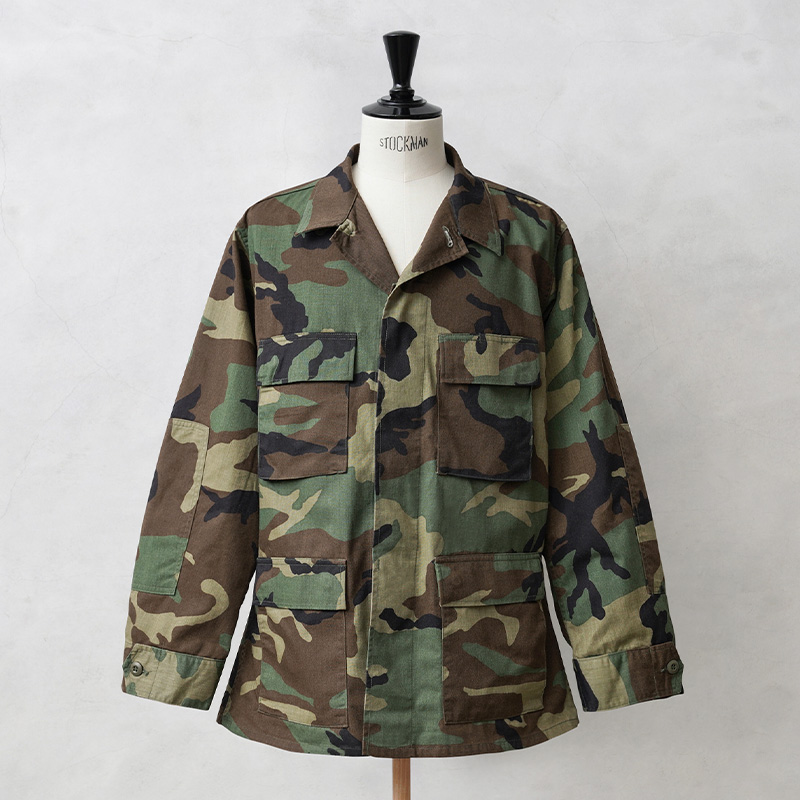 実物 新品 デッドストック 米軍 BDU WOODLAND CAMO ジャケット 後期型 ノンリップ