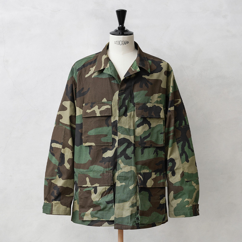 実物 新品 デッドストック 米軍 BDU WOODLAND CAMO ジャケット 中期型 リップストップ