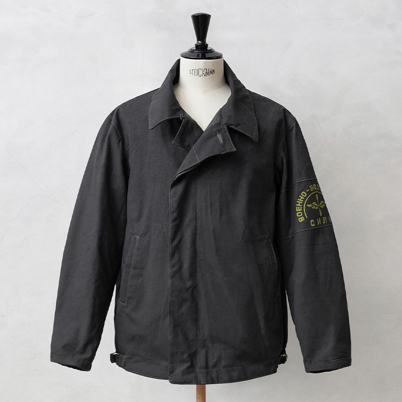 実物 新品 デッドストック ロシア軍 AIR FORCE ウィンター ジャケット シェルアウター STENCIL BLACK