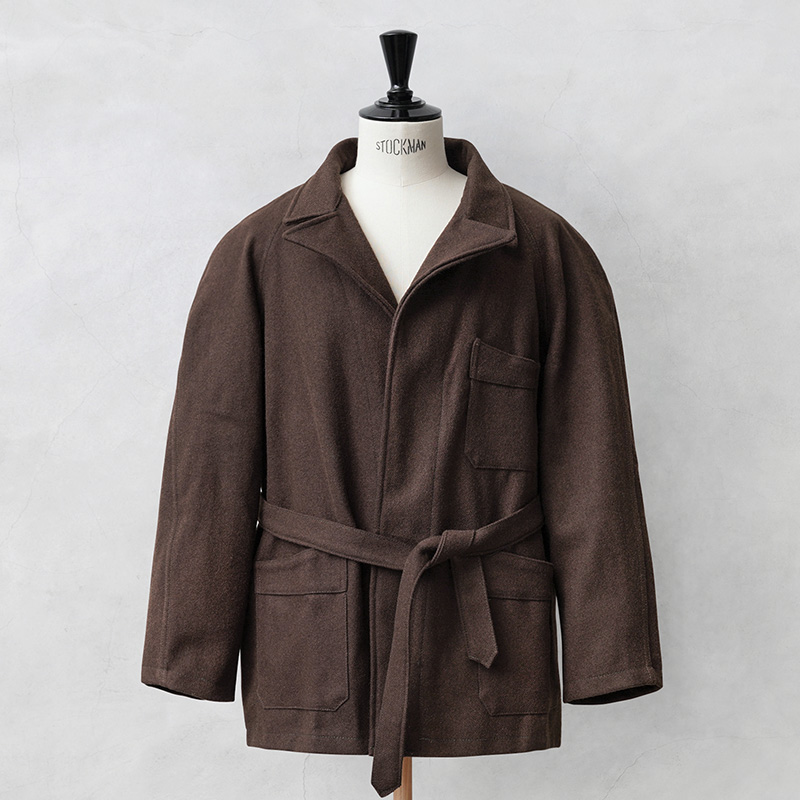 実物 新品 デッドストック イタリア軍 ホスピタル ラップ ウールジャケット ブラウン