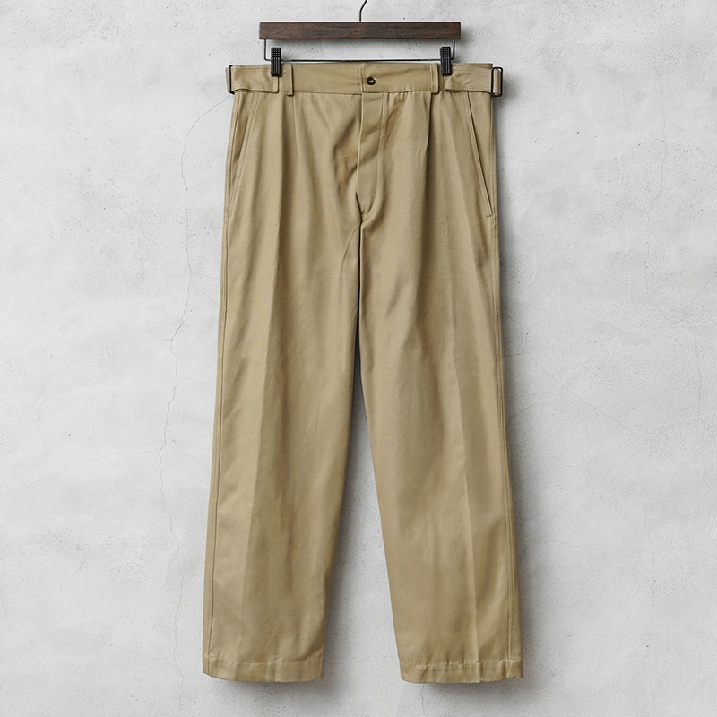 実物 新品 デッドストック イタリア軍 コットンバックサテン ホスピタル ワークパンツ フロントボタン