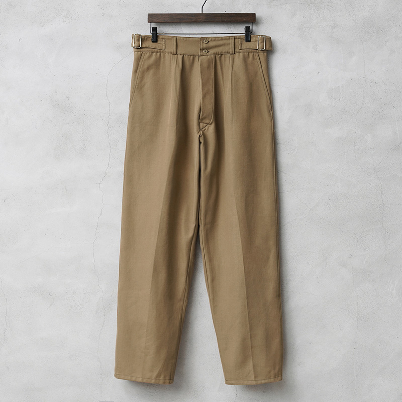実物 新品 デッドストック イタリア軍 コットンツイル ホスピタル ワークパンツ フロントボタン COYOTE BROWN