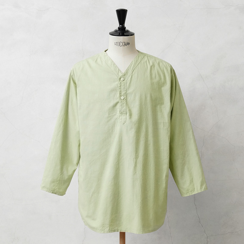 実物 新品 デッドストック ロシア軍 80s ヘンリーネック スリーピングシャツ PISTACHIO GREEN染め