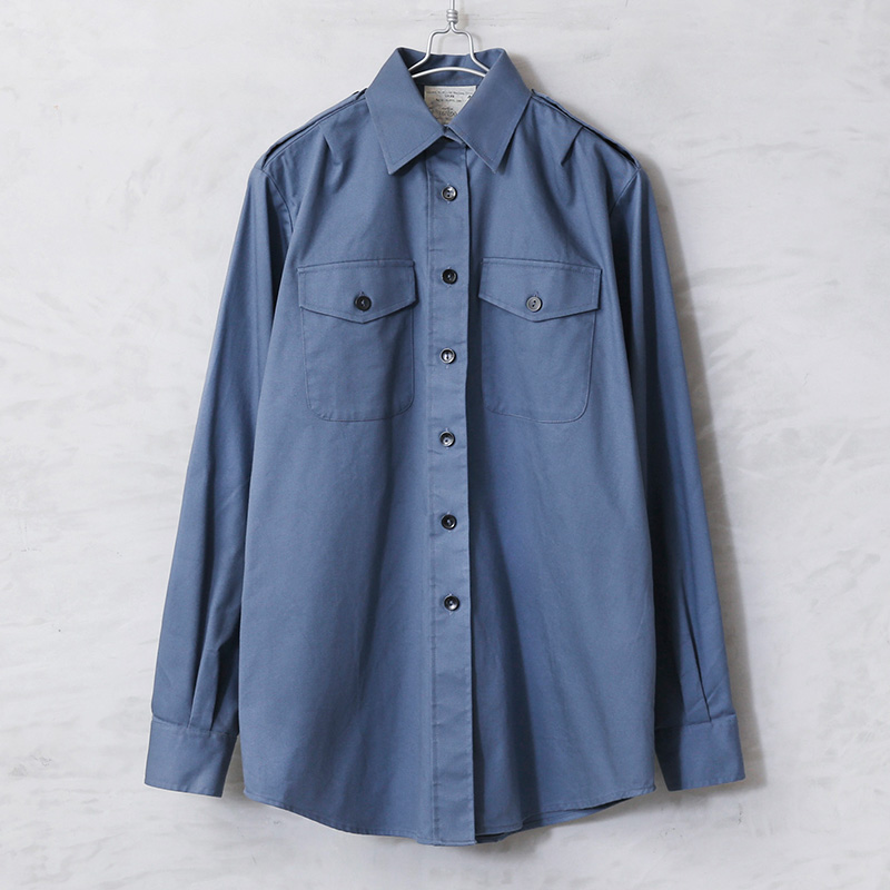実物 USED イギリス軍 レディース ROYAL NAVY FR ワーキングドレスシャツ BLUE