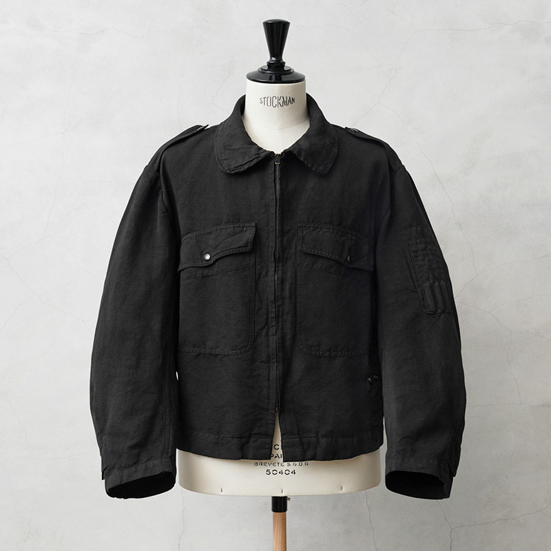 実物 新品 デッドストック イタリア軍 AIR FORCE ジッパー ジャケット BLACK染め