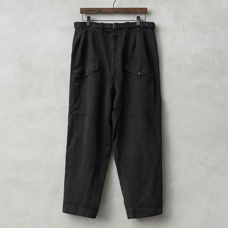 実物 新品 デッドストック イタリア軍 AIR FORCE グレー ワークパンツ BLACK染め