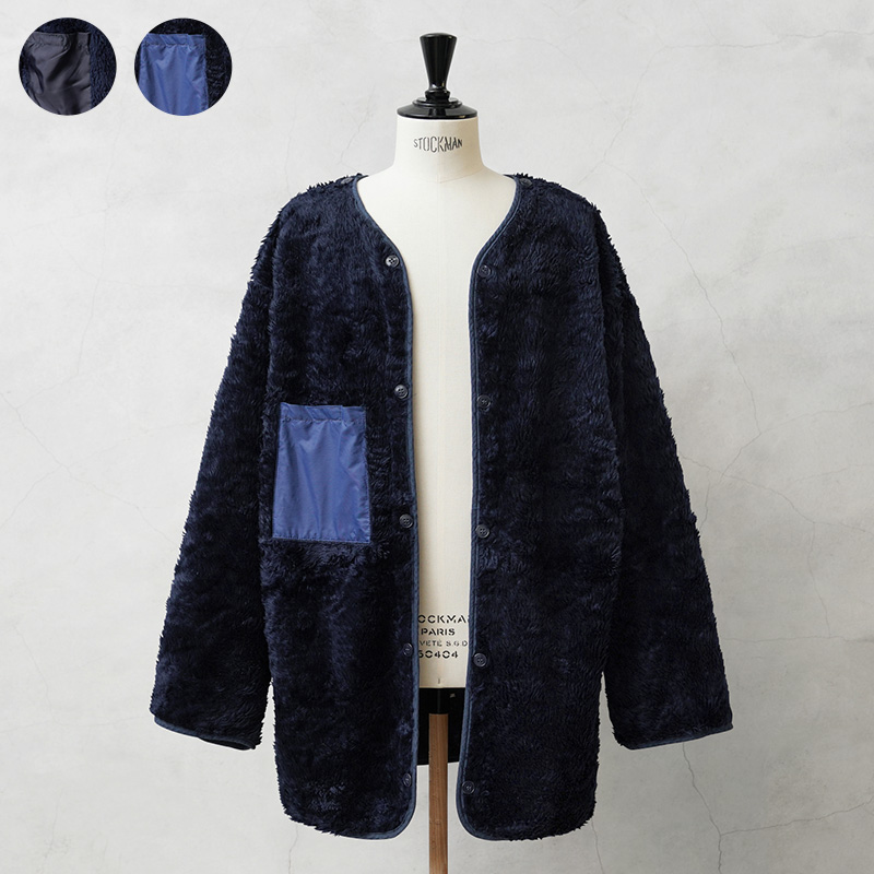 実物 USED フランス軍 LYCEE MILITAIRE フィールドパーカー用 ボアライナー NAVY