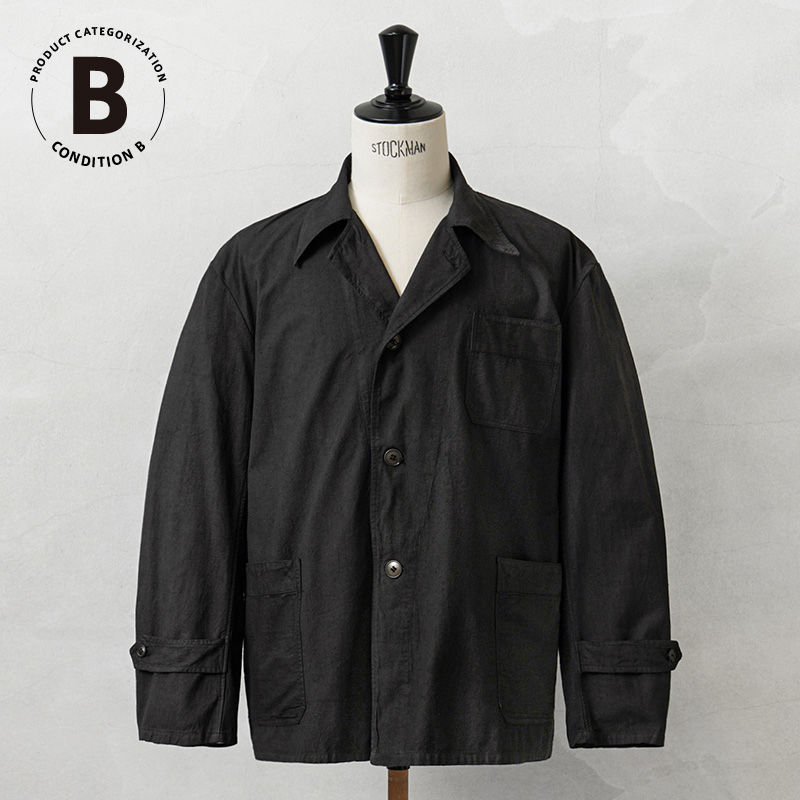 実物 新品 デッドストック ルーマニア軍 ホスピタル ジャケット BLACK染め コンディションB / シャツジャケット