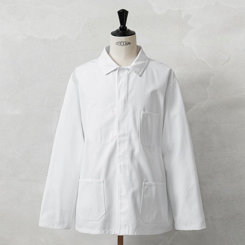 実物 新品 デッドストック ベルギー軍 HEAVY TWILL ホワイト ワークジャケット