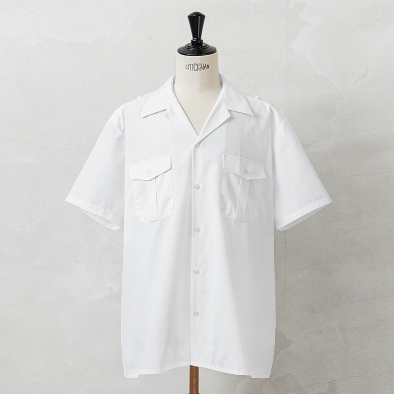 実物 新品 デッドストック フランス軍 MARINE NATIONALE ショートスリーブ ホワイト シャツ / フランス海軍