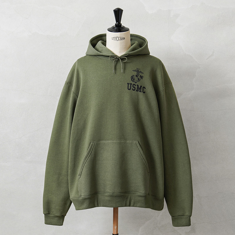 新品 米軍 USMC トレーニング プルオーバー フーディ スウェット オリーブ / パーカー