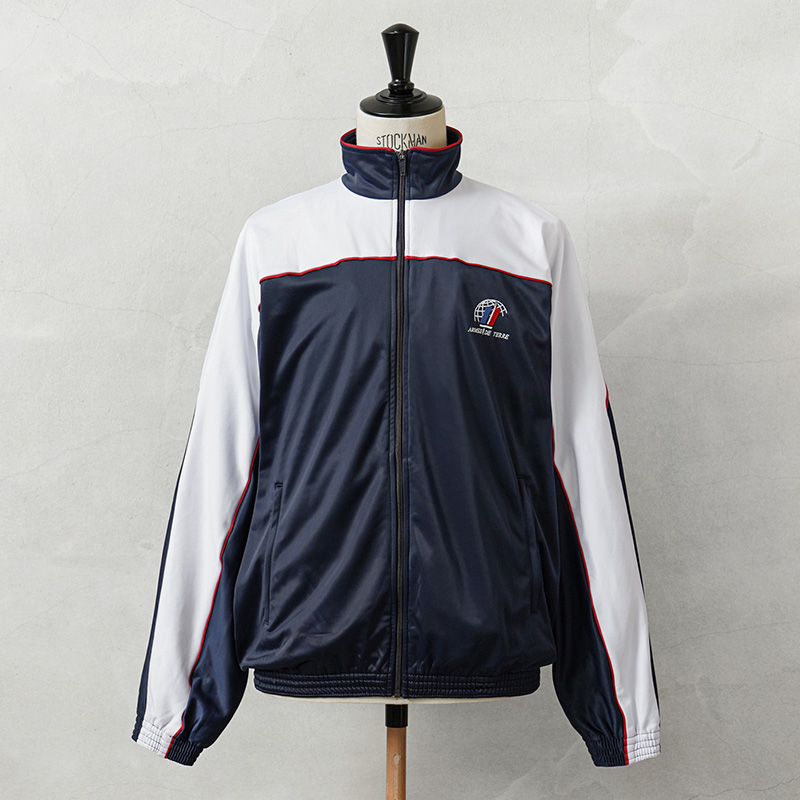 実物 USED フランス軍 ARMEE DE TERRE トレーニングジャケット ホワイト×ネイビー バックプリントなし