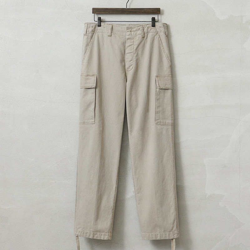 実物 USED ドイツ軍 モールスキン カーゴパンツ オフホワイト