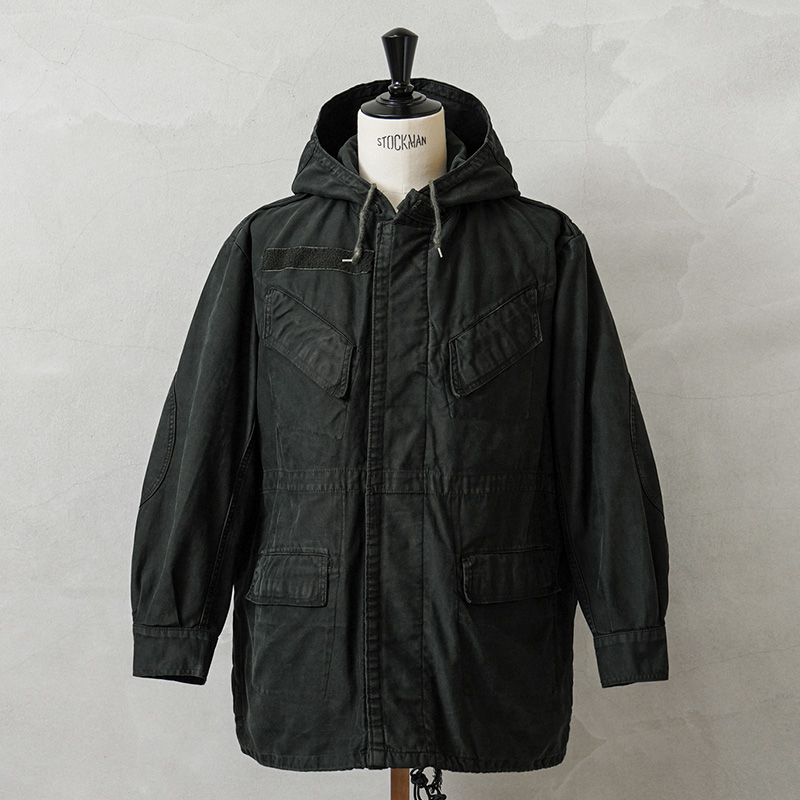 実物 USED ベルギー軍 M-64 AIR FORCE フーデッド フィールドジャケット DARK GREEN染め