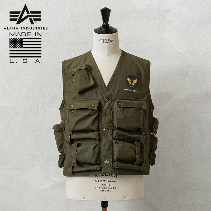 ALPHA アルファ デッドストック MADE IN USA C-1 サバイバル ベスト OLIVE