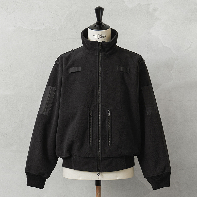 実物 USED イギリス警察 WINDPROOF POLICE フリースジャケット ALL BLACK