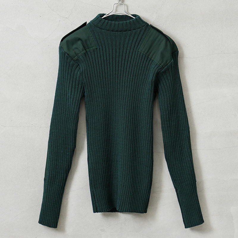 実物 新品 デッドストック ベルギー軍 ウォッシャブルウール コマンドセーター ブルーグリーン