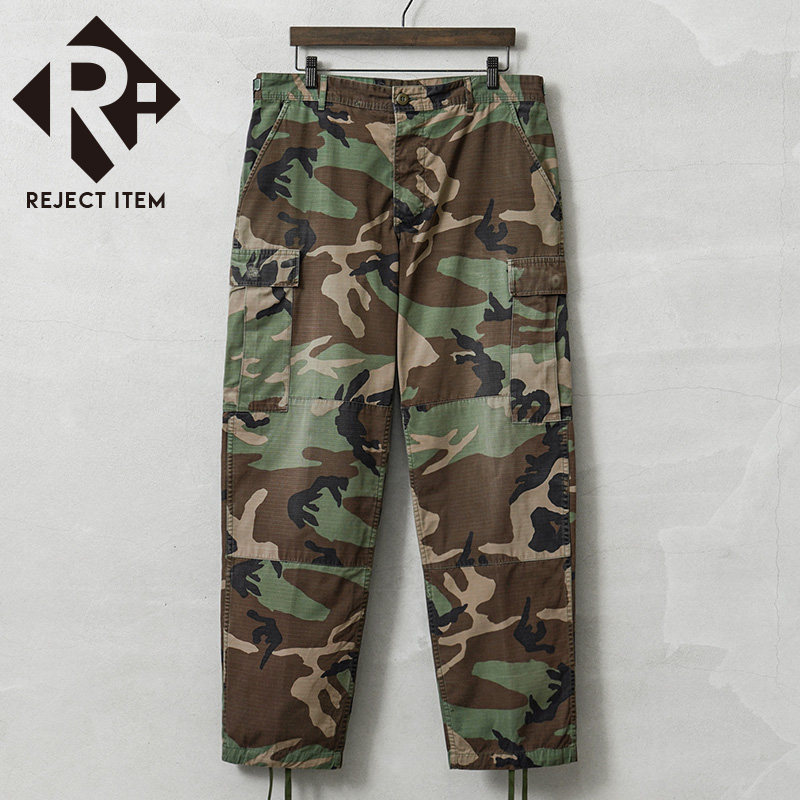 リジェクト 訳あり品 実物 USED 米軍 BDU WOODLAND CAMO リップストップ カーゴパンツ