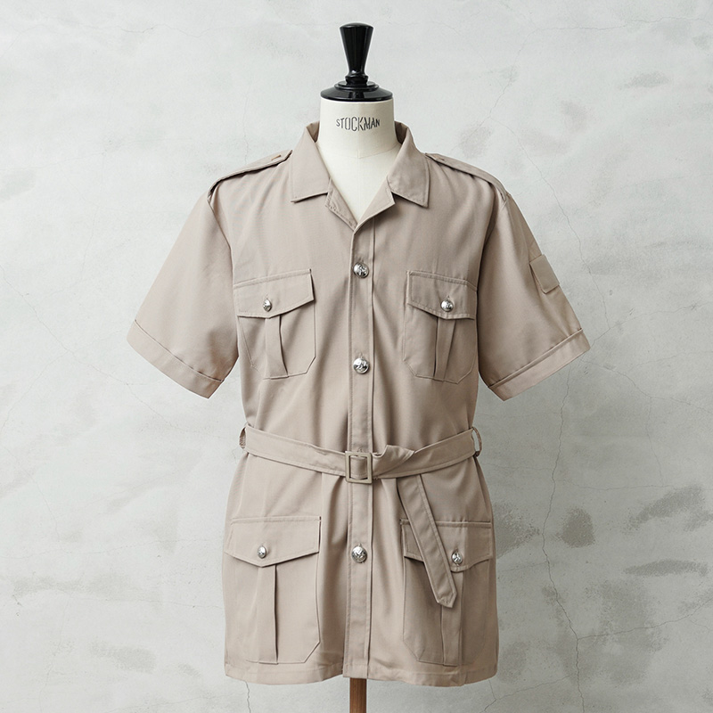 実物 新品 デッドストック フランス軍 外国人部隊 TROPICAL S/S サファリシャツ ベルト付き / 半袖シャツ