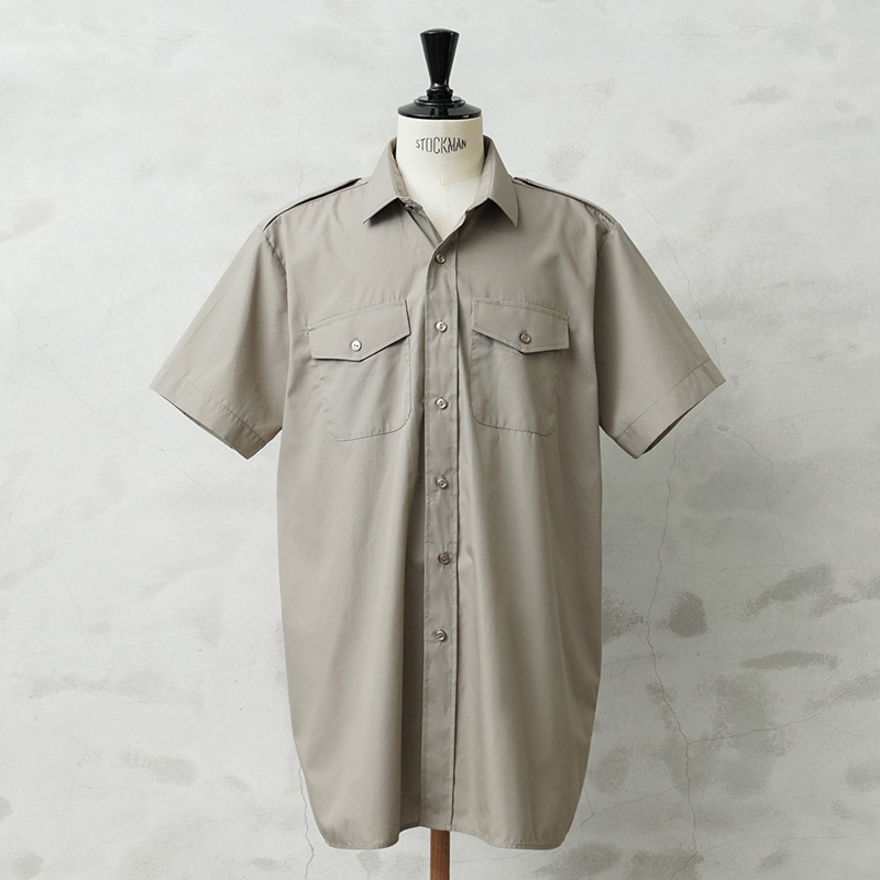 実物 USED イギリス軍 RM RAF & ARMY ショートスリーブ ドレスシャツ STONE