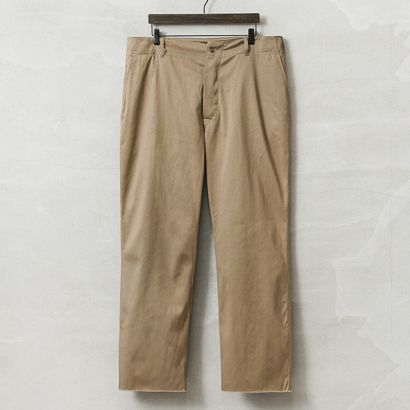 実物 新品 デッドストック ギリシャ軍 チノトラウザーズ カーキ 裾未処理 / チノパンツ