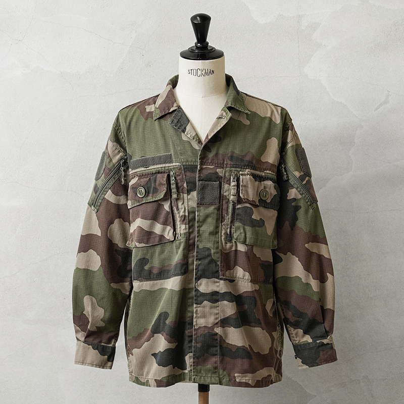 実物 USED フランス軍 リップストップ フィールドジャケット CCEカモ