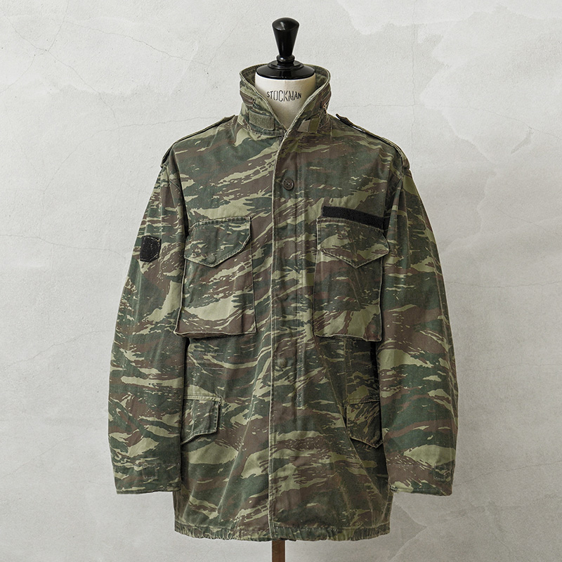 実物 USED ギリシャ軍 M-65 フィールドジャケット フード付き リザードカモ