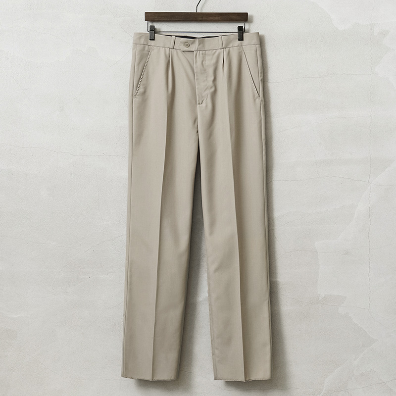 実物 新品 デッドストック フランス軍 T/R ユーティリティ ワンタック トラウザーズ KHAKI