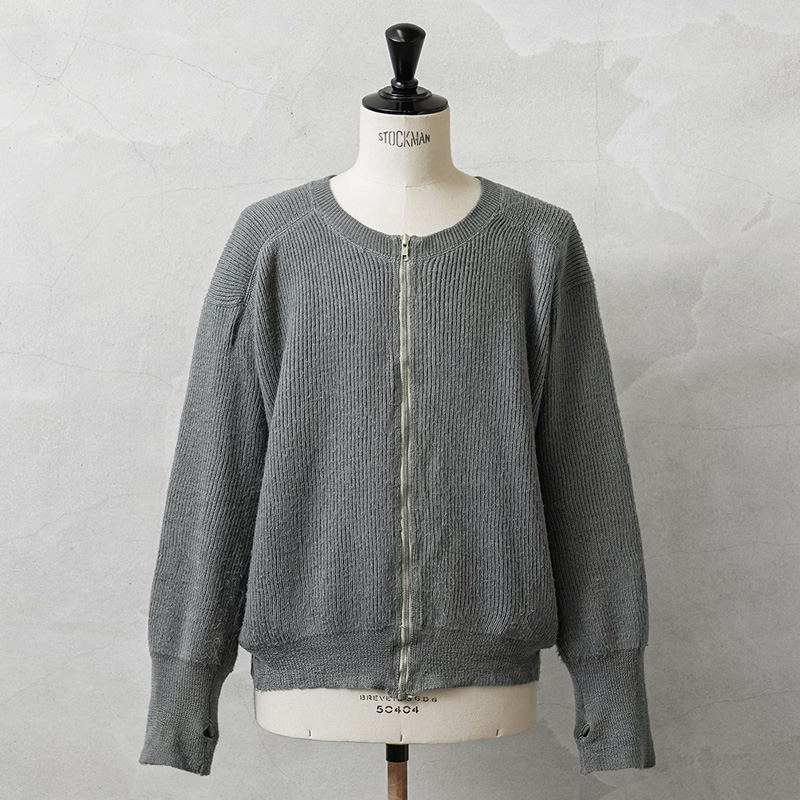 実物 USED デンマーク軍 ウール ジップセーター