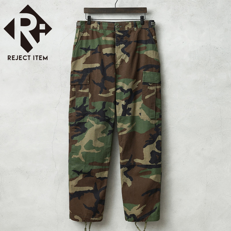 リジェクト 訳あり品 実物 USED 米軍 BDU WOODLAND CAMO カーゴパンツ ノンリップ