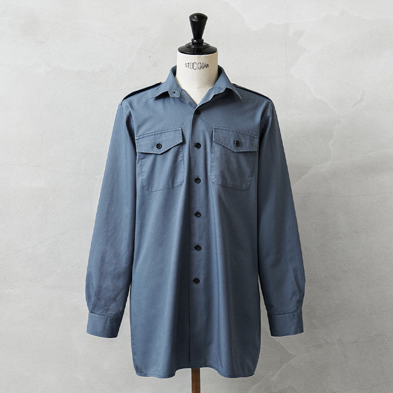 実物 USED イギリス軍 ROYAL AIR FORCE（RAF）ワーキング ドレスシャツ BLUE