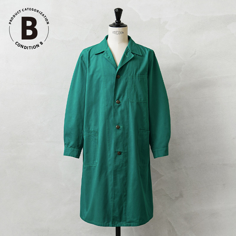 実物 USED オーストリア軍 CIVIL DEFENSE ショップコート TEAL GREEN コンディションB / ワークコート