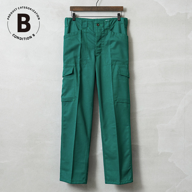 実物 USED オーストリア軍 CIVIL DEFENSE ファティーグ カーゴパンツ TEAL GREEN コンディションB