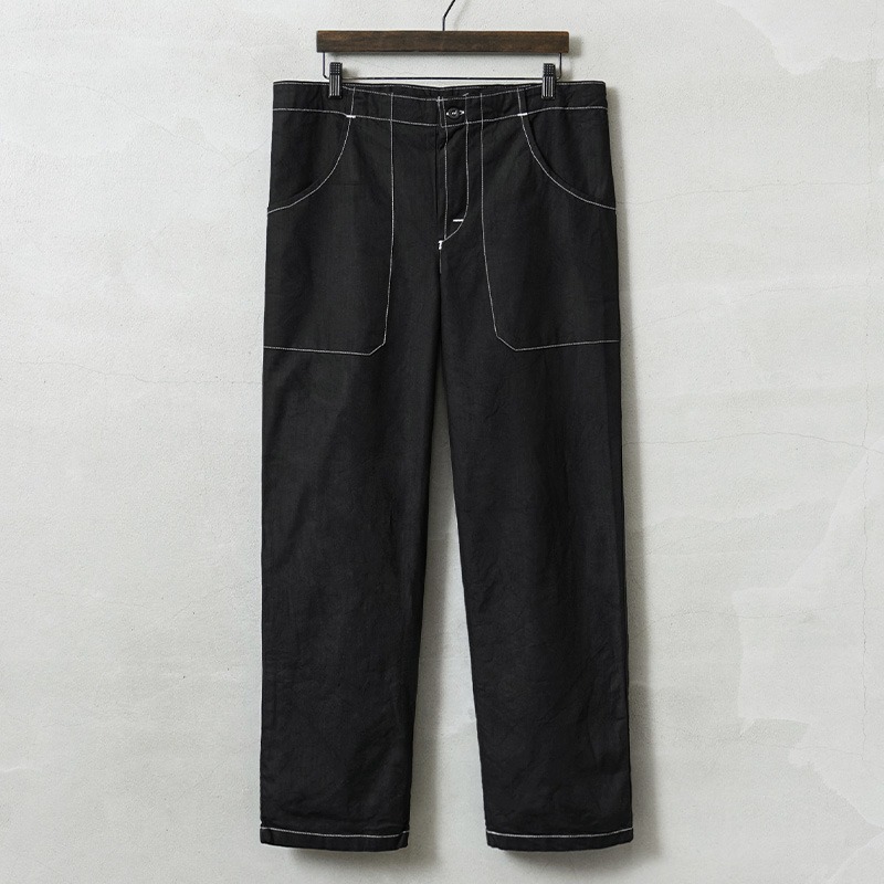 実物 新品 デッドストック チェコ軍 ARMY HBT コックパンツ BLACK染め ホワイトステッチ