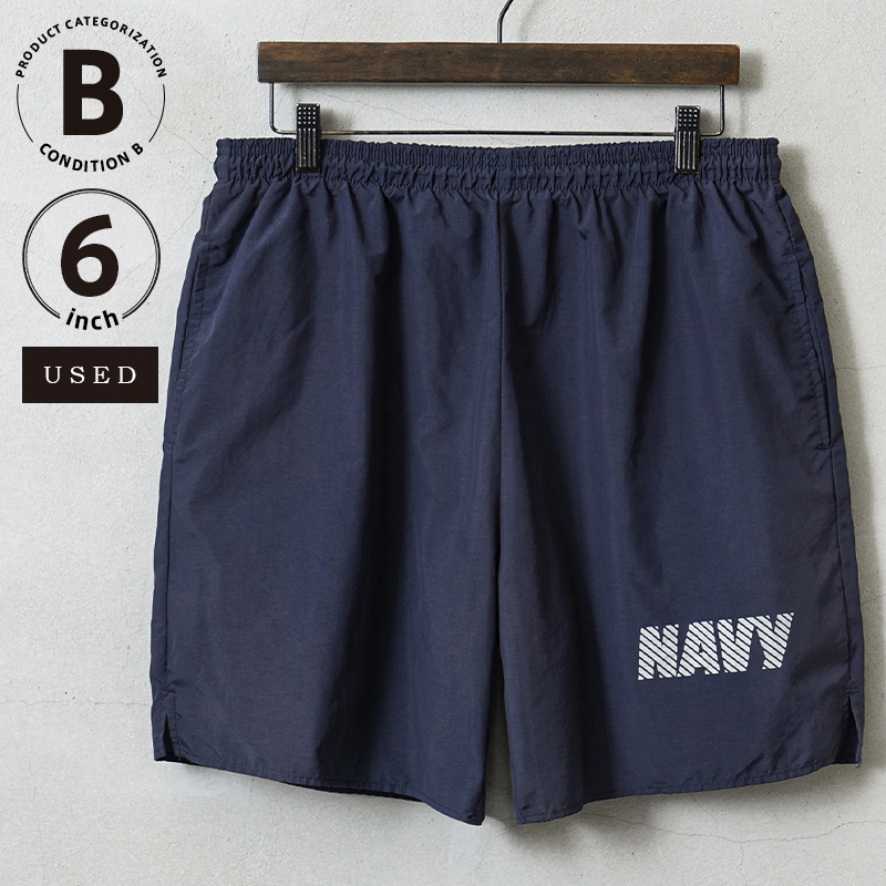 実物 USED 米軍 U.S.NAVY フィジカル トレーニングショーツ 6インチ コンディションB