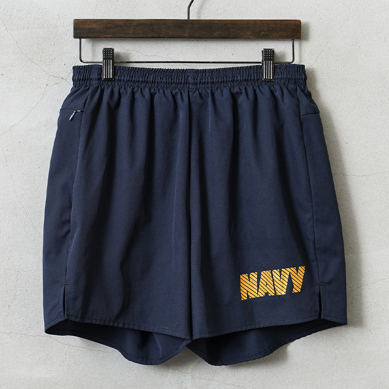 実物 USED 米軍 U.S.NAVY OPTU フィジカル トレーニングショーツ イエローロゴ